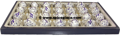 Picture of inside of box, 28 individually wrapped chocolates