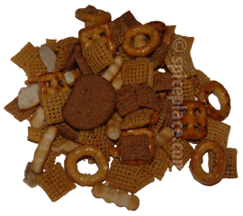 Closeup picture of Chex Mix