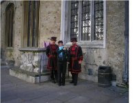 With BeefEaters outside Tower of London 2011.jpg