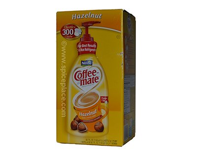 Liquid Coffee Creamer, Hazelnut, 1.5 L Pump Bottle, 2/Carton