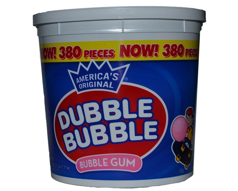 Dubble Bubble Individually Wrapped Gum, 380 Pieces 60.3oz 1.71kg 12.66 ...