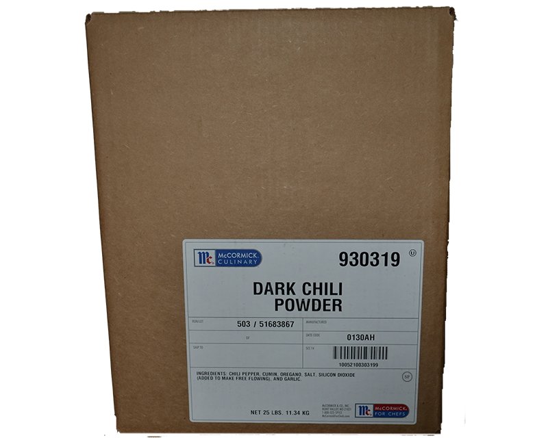 McCormick Chili Powder, Dark 25lbs 11.34kg 240.69USD Spice Place