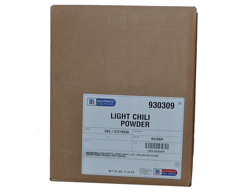 McCormick Chili Powder, Light 25 lbs 11.34kg 222.41USD Spice Place