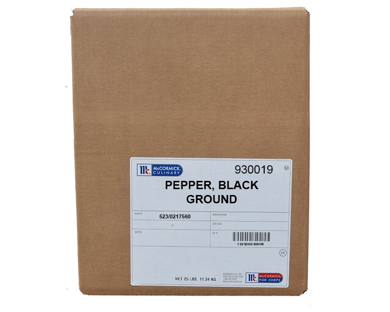 McCormick Black Pepper, Ground 25 lbs 11.34kg 473.96USD Spice Place