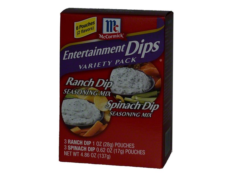 McCormick Ranch Spinach Dip Mix Variety Pack 6 Pouches 7.88USD Spice