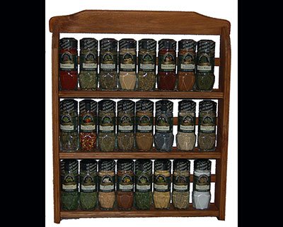 McCormick Gourmet Three Tier Wood 24 Piece Organic Spice Rack Organizer  with Spices Included, 27.6 oz