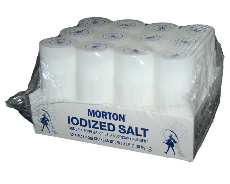 Morton Iodized Salt Shakers, 4oz (113g) 12 Count 11.34USD Spice Place