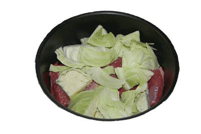 Picture of Old Bay Corned Beef with Cabbage before adding seasoning