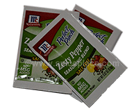 Packets of McCormick Perfect Pinch Zesty Pepper Seasoning Blend