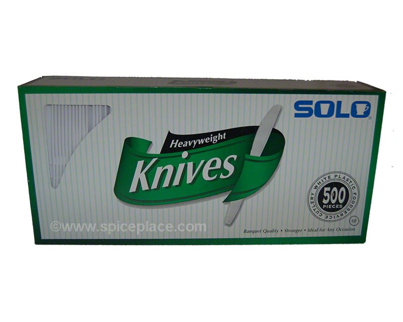 Solo Heavyweight White Plastic Knives 500 Count 22.26USD Spice Place