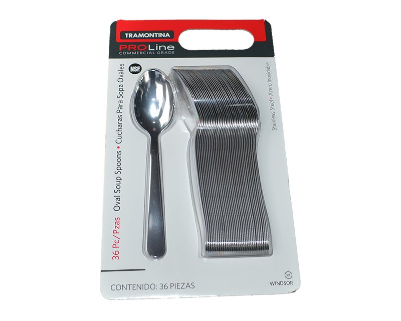 Tramontina Proline Professional Oval Soup Spoons, 36 count NSF 17